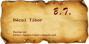 Bécsi Tibor névjegykártya